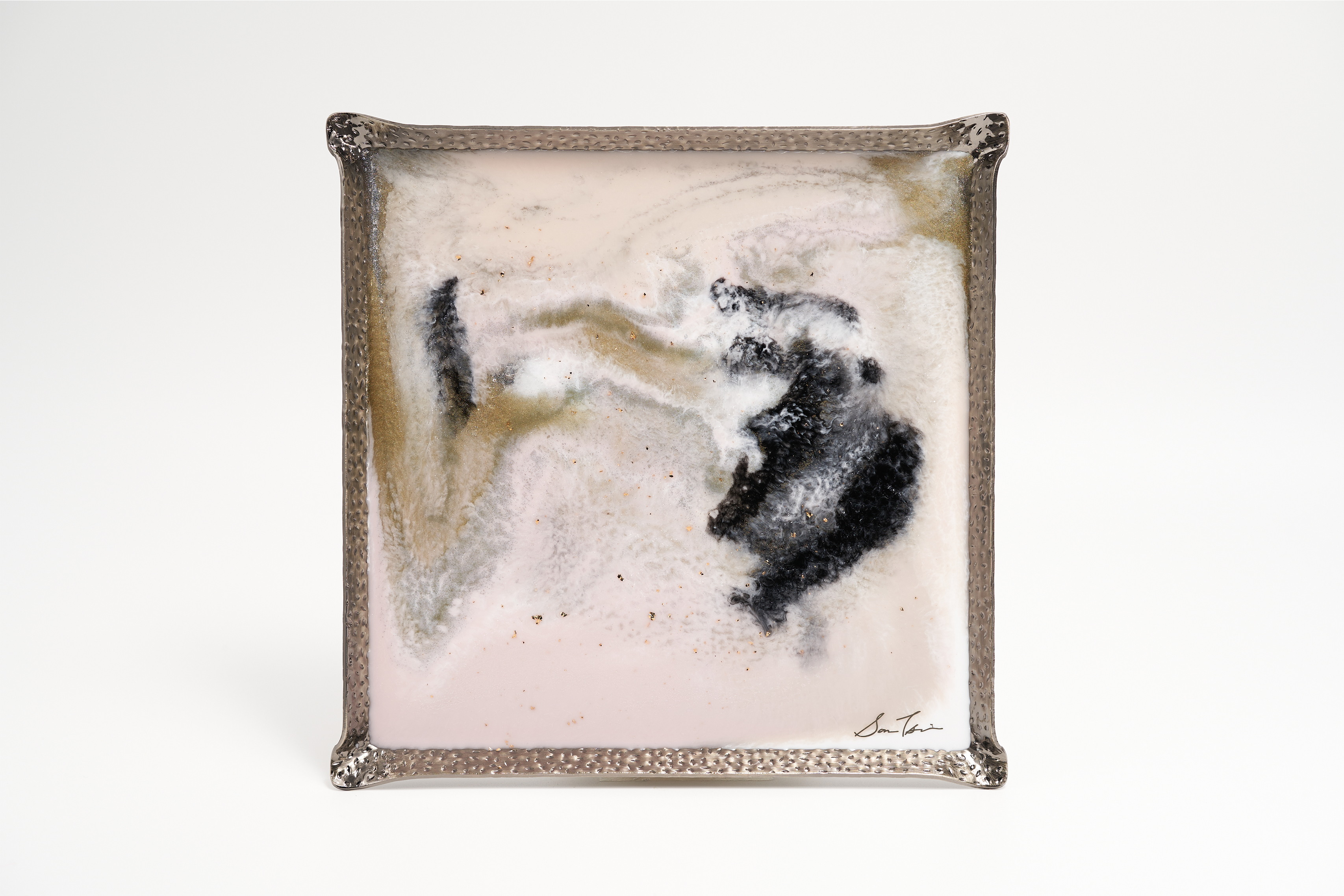 從容 灰銅方形錘盤