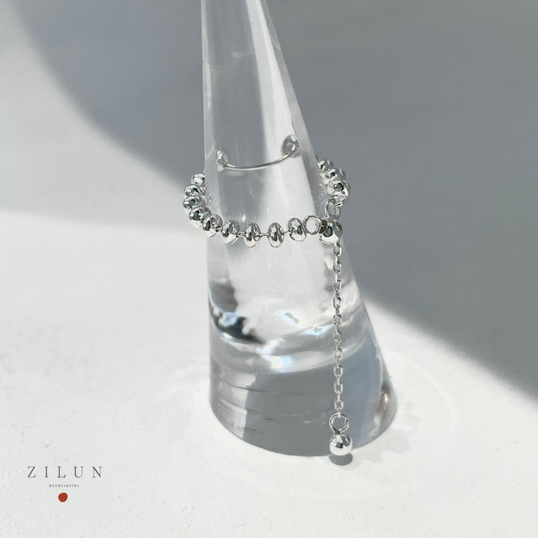 │簡約│橢型 • QQ • 可調式鍊戒 • 純銀戒指 • 925silver