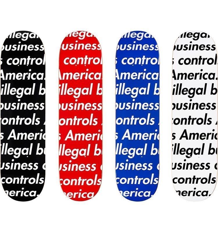 SUPREME ILLEGAL BUSINESS SKATEBOARD （SET OF 4）滑板黑/紅/白/