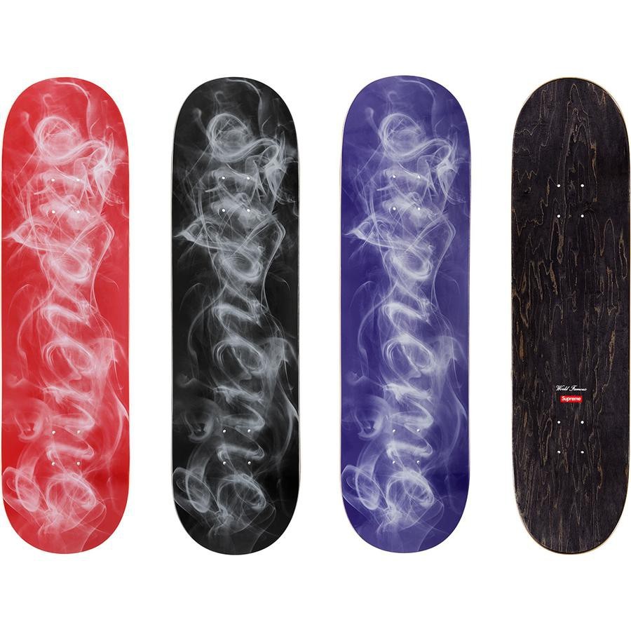 SUPREME SMOKE SKATEBOARD 煙薰LOGO 滑板 紅/黑/紫
