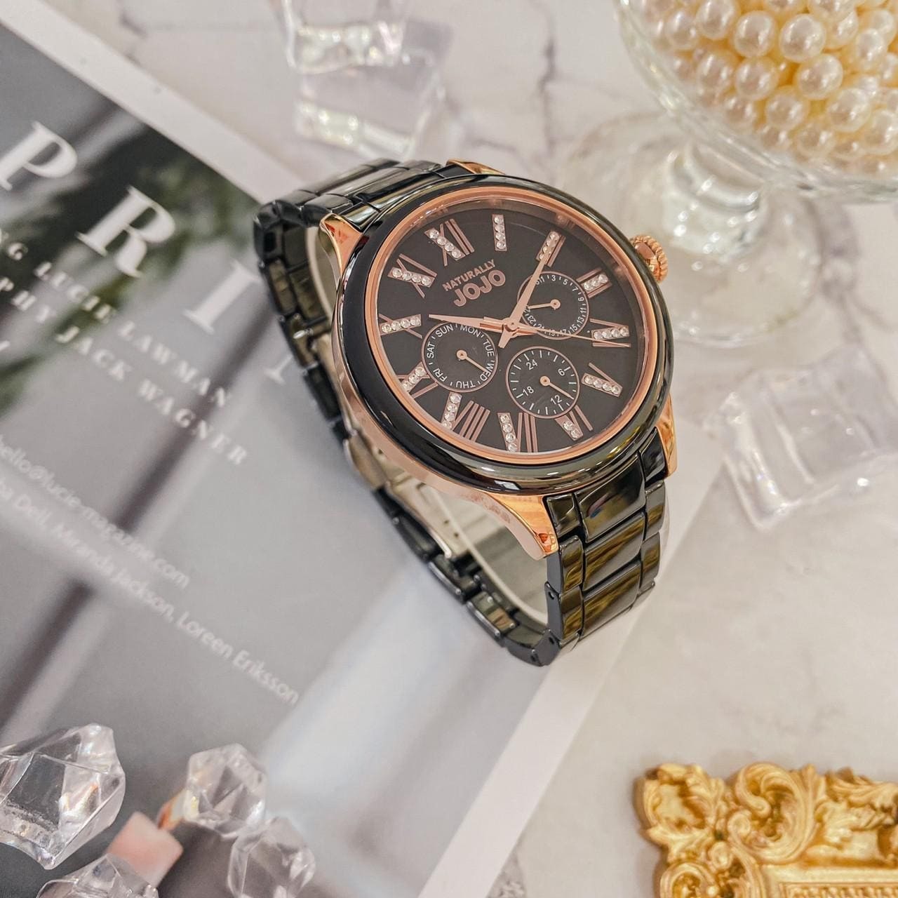 【NATURALLY JOJO】都會奢華羅馬陶瓷腕錶 JO96921-88R 38mm 現代鐘錶
