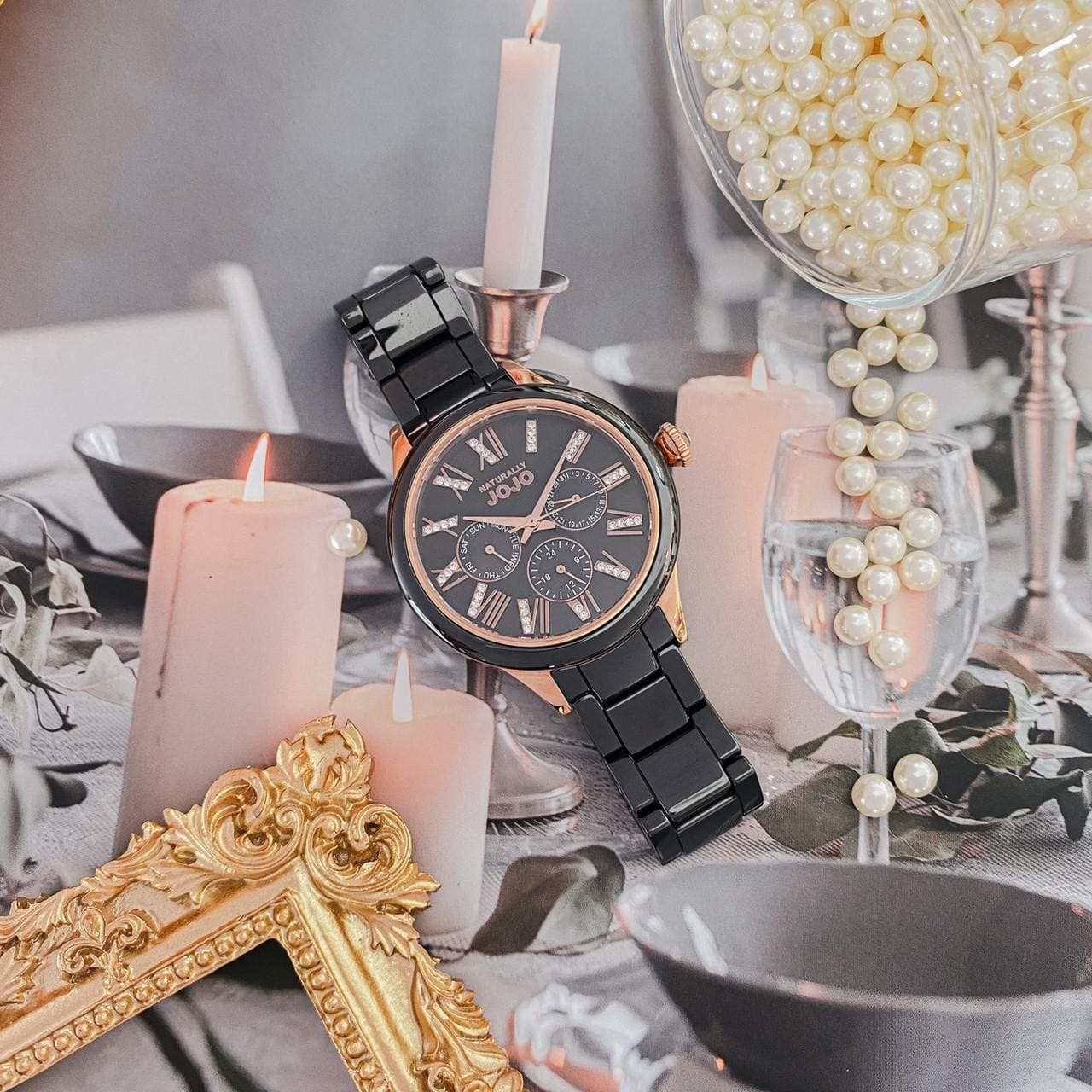 【NATURALLY JOJO】都會奢華羅馬陶瓷腕錶 JO96921-88R 38mm 現代鐘錶