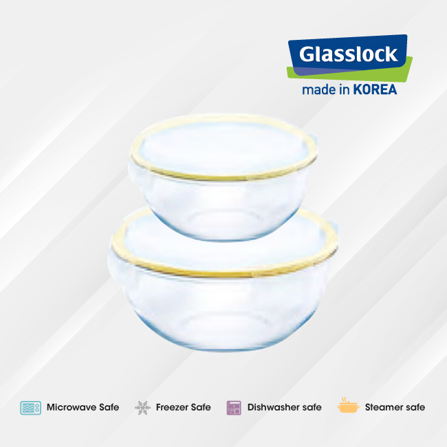 Glasslock Mixing Bowl Set 1000ml & 2000ml