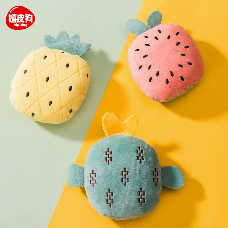 宠物发声毛绒玩具 可爱小水果 8*11*4.5cm