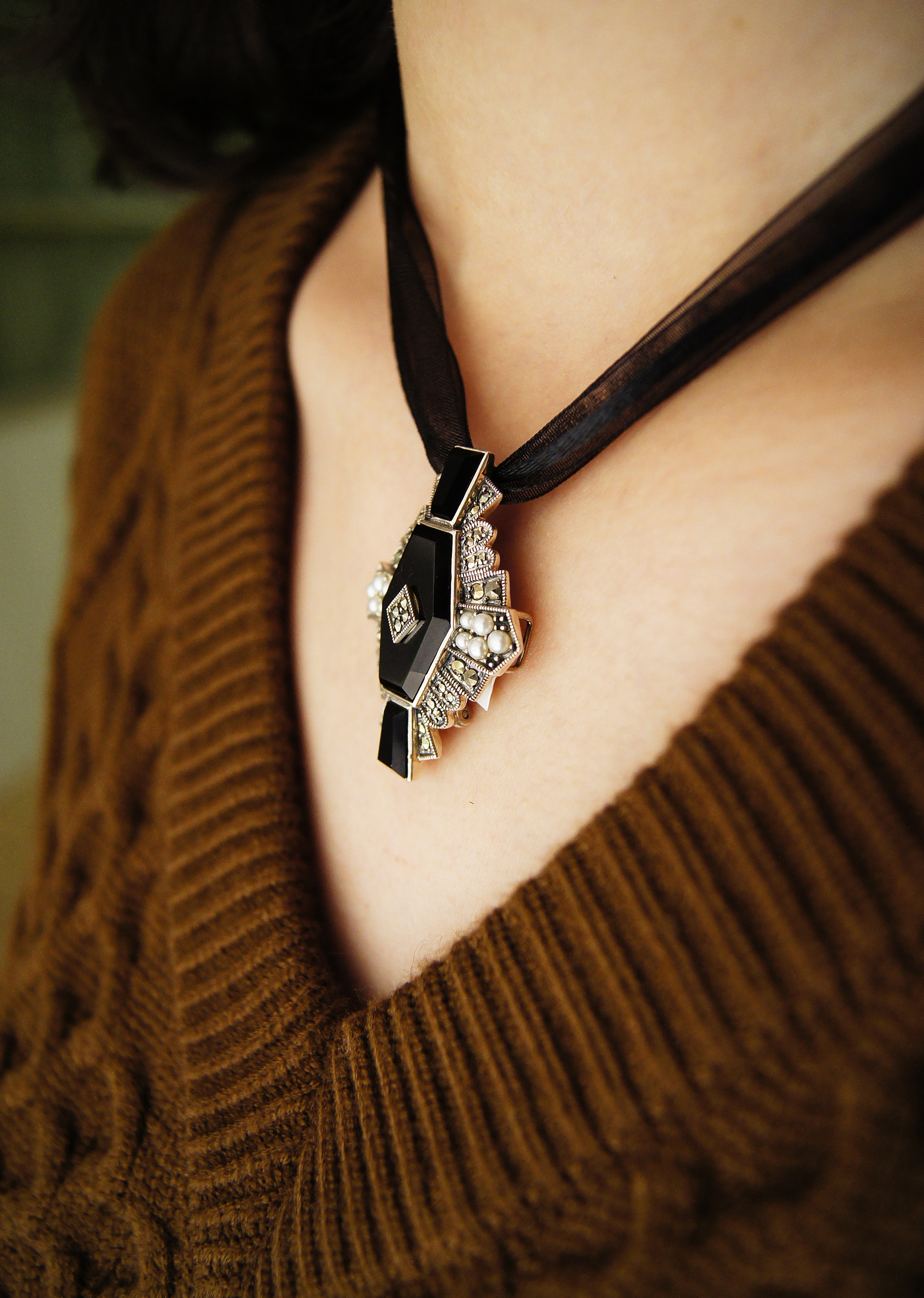 黑瑪瑙個性胸墜