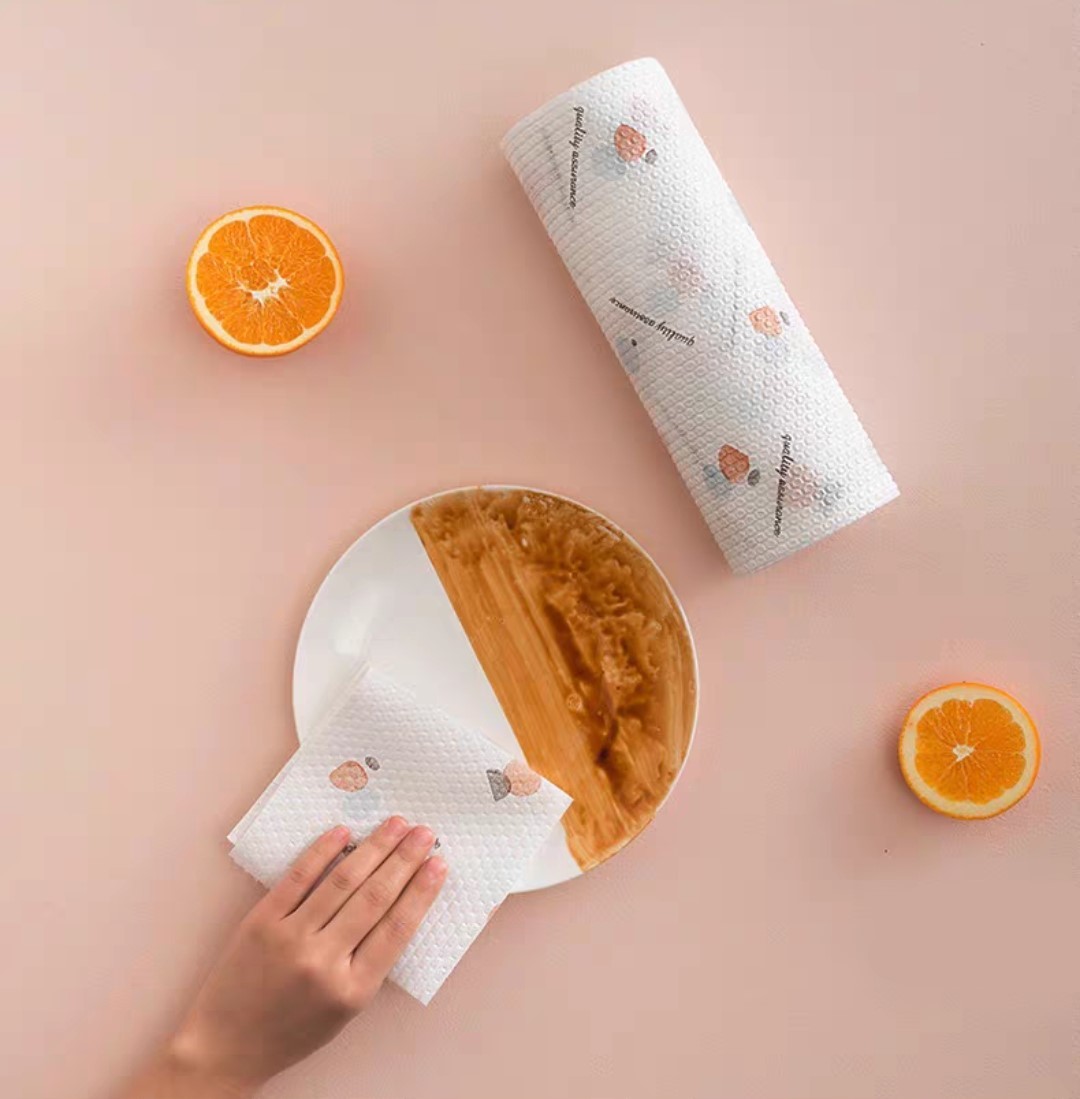 廚房專用一次性抹布套組(加贈紙巾架)