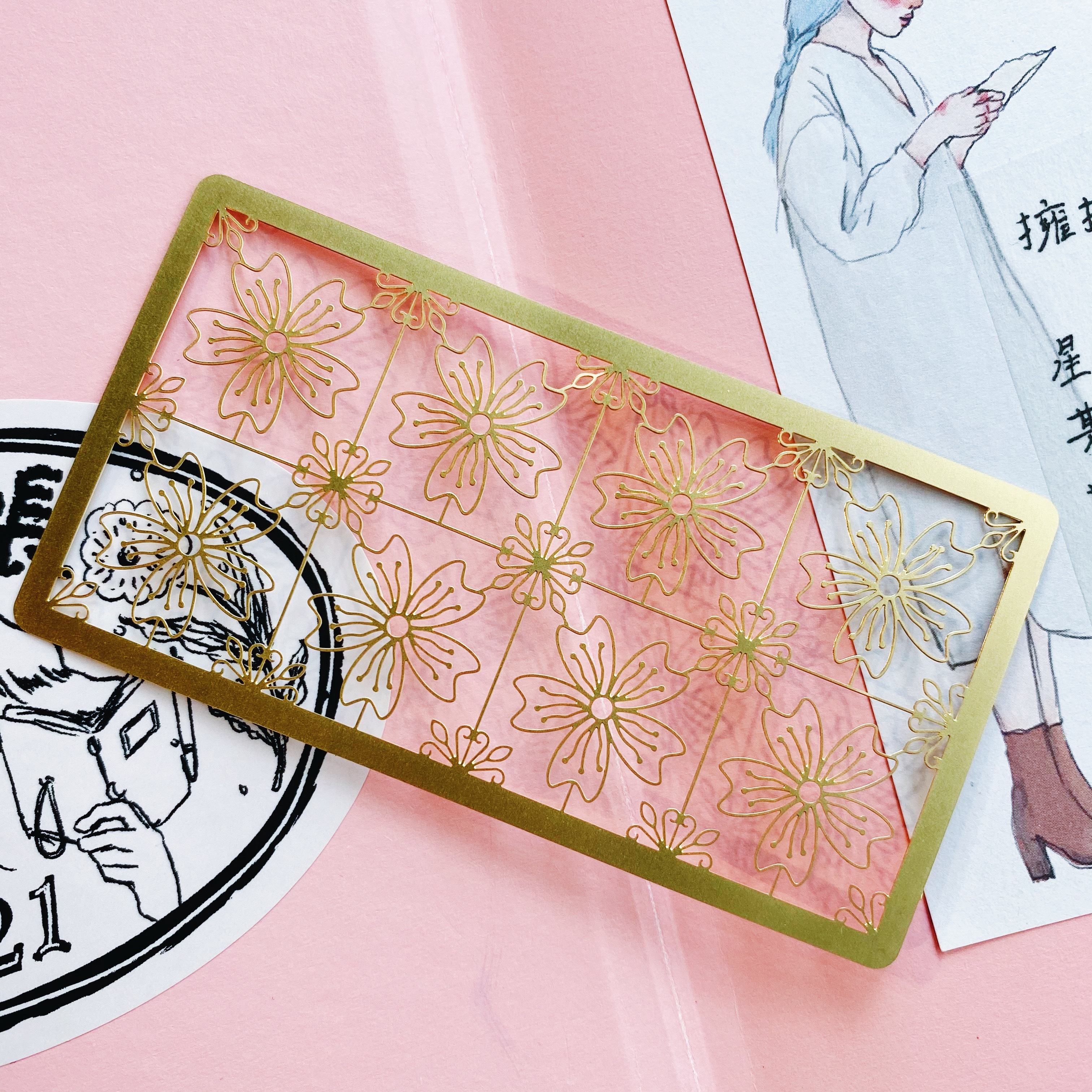 老屋窗花書籤尺  櫻花