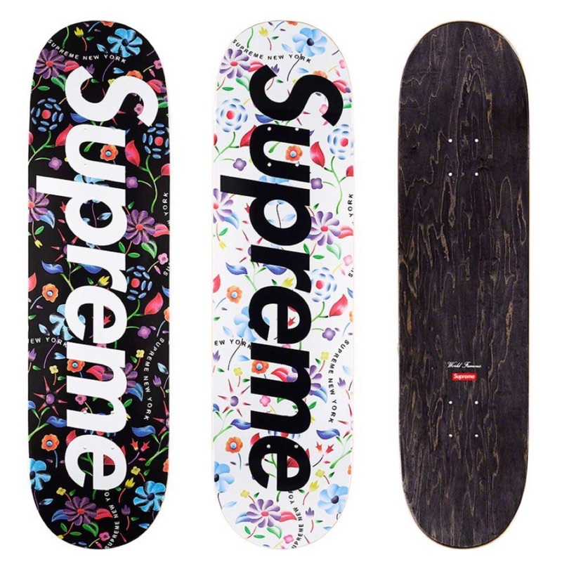 SUPREME AIRBRUSHED FLORAL SKATEBOARD  噴刷 滿版花卉 LOGO 滑板-SS19SB9