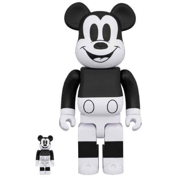 Bearbrick 400%+100% - MICKEY MOUSE (B&W)