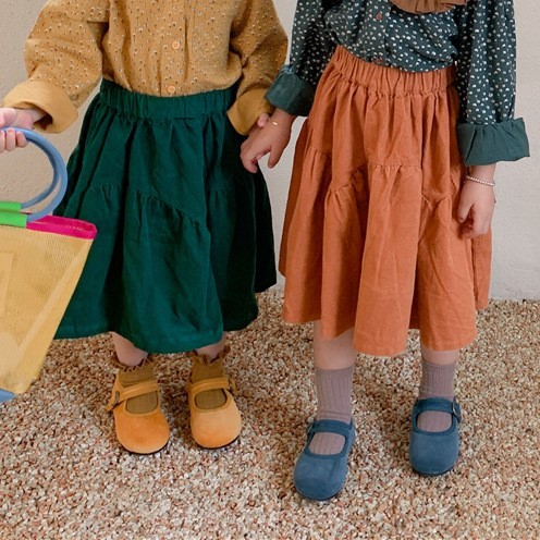 現貨 綠140cm 復古風拼接圓裙 2 色