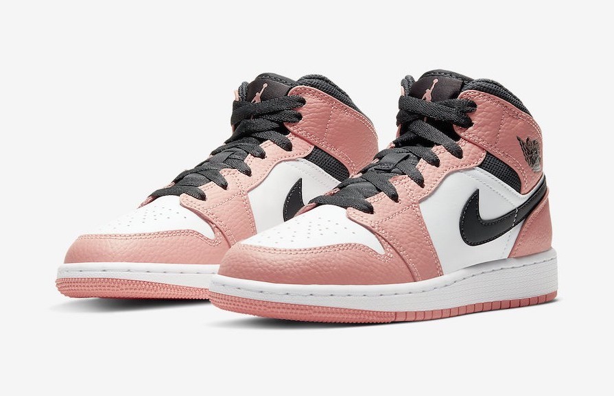 -(D1b)-AIR JORDAN 1 MID (GS) ''Pink Quartz''-555112 603