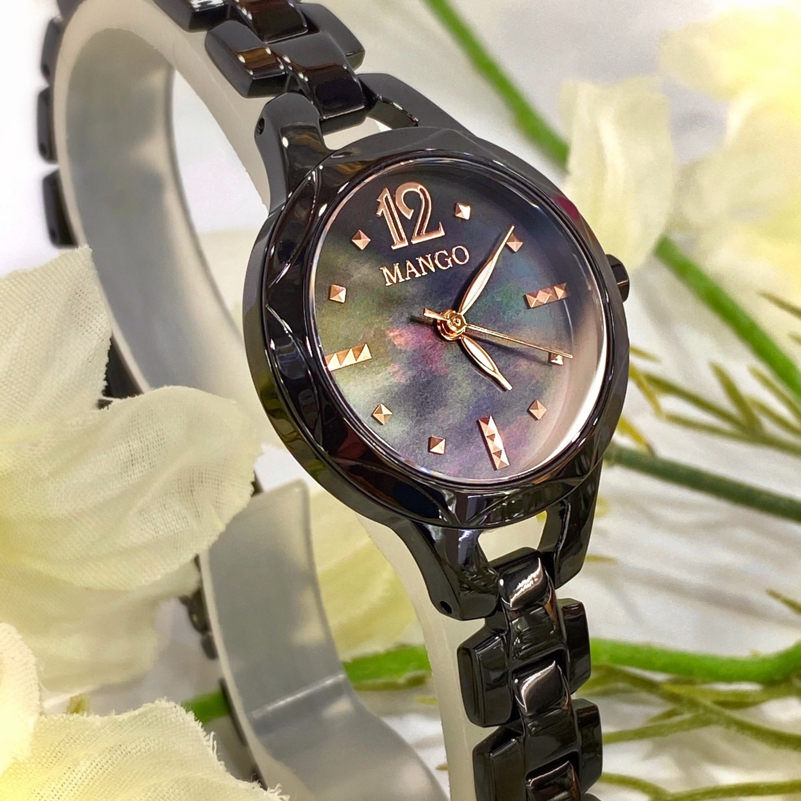 【MANGO】甜美纖細黑鋼腕錶 MA6735L-88 27mm 現代鐘錶