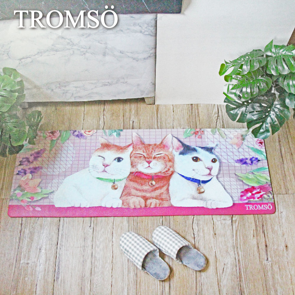 廚房防油皮革地墊-K336萌貓花園