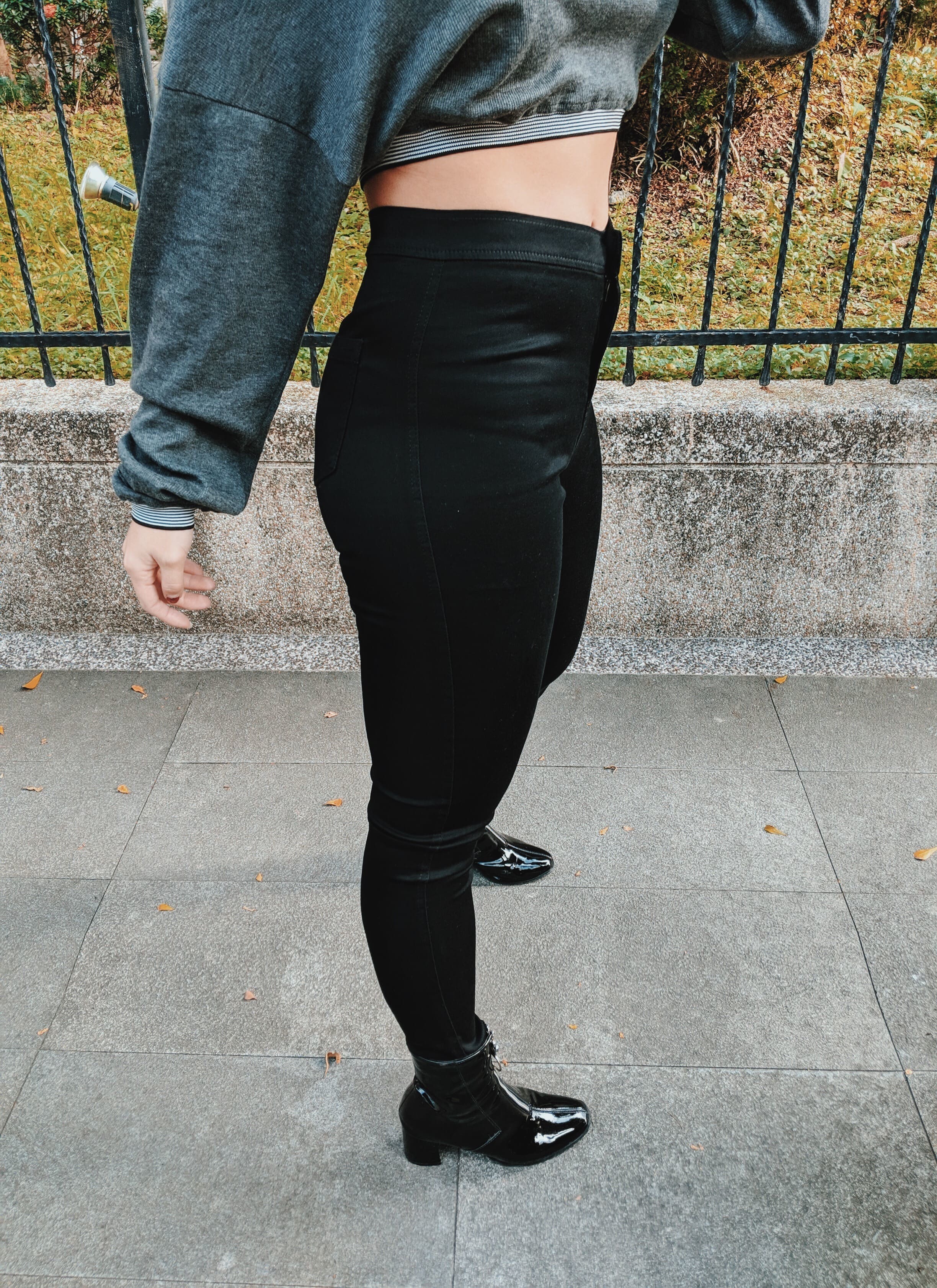 歐美高腰彈力牛仔褲