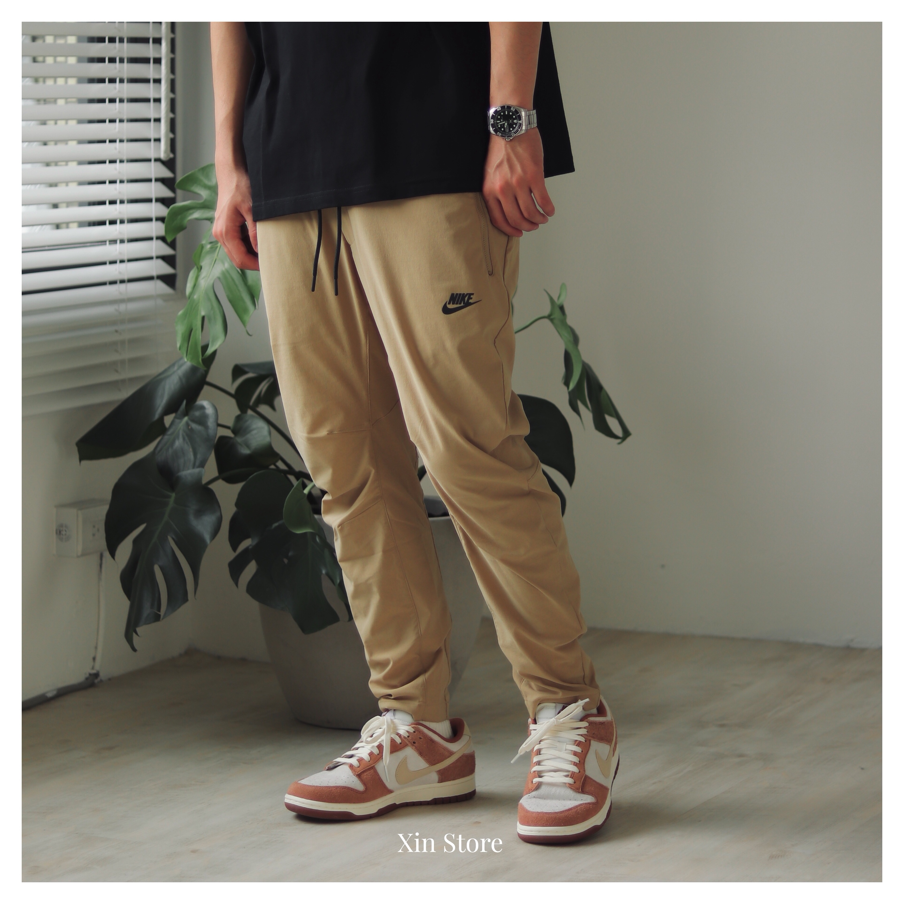 【現貨】Nike NSW PANT 窄管 抽繩 工作褲 黑 卡其