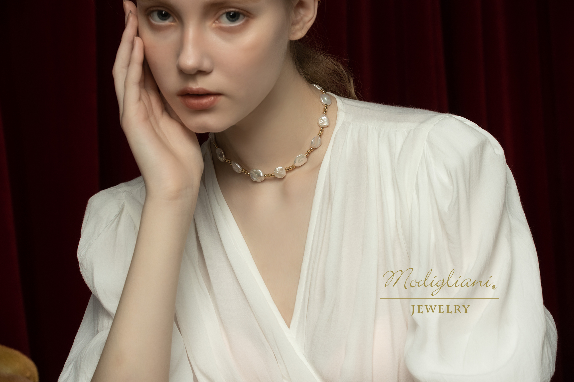 黃銅飾品,黃銅,氣質,項鍊,頸鍊,仙女,鋯石,天然珍珠,搶眼