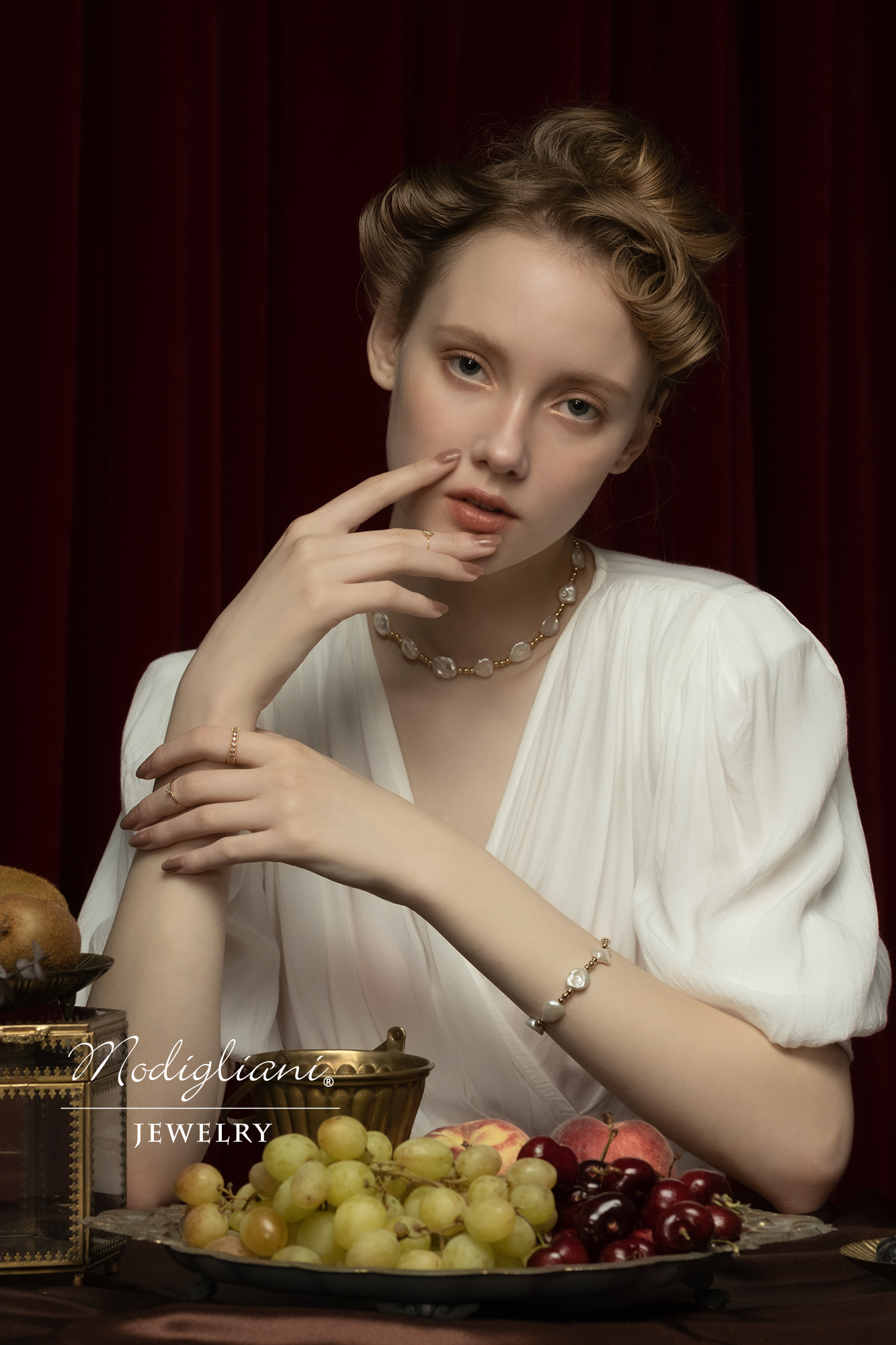 黃銅飾品,黃銅,氣質,項鍊,頸鍊,仙女,鋯石,天然珍珠,搶眼