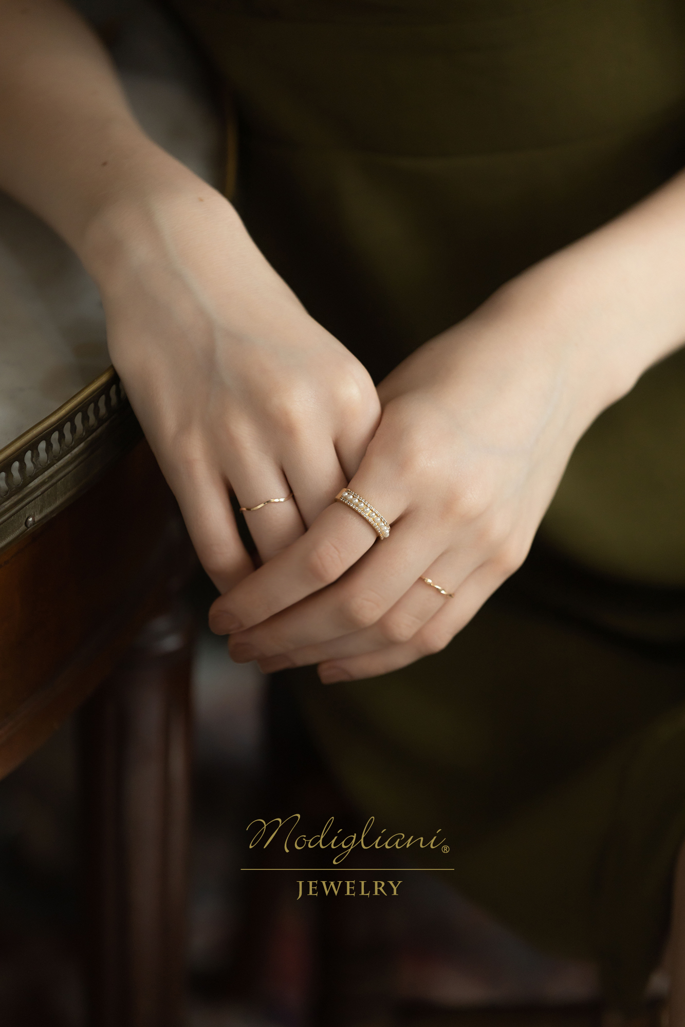 黃銅飾品,黃銅,華麗,搶眼,氣質,戒指,18K金,鋯石,可調式,珍珠