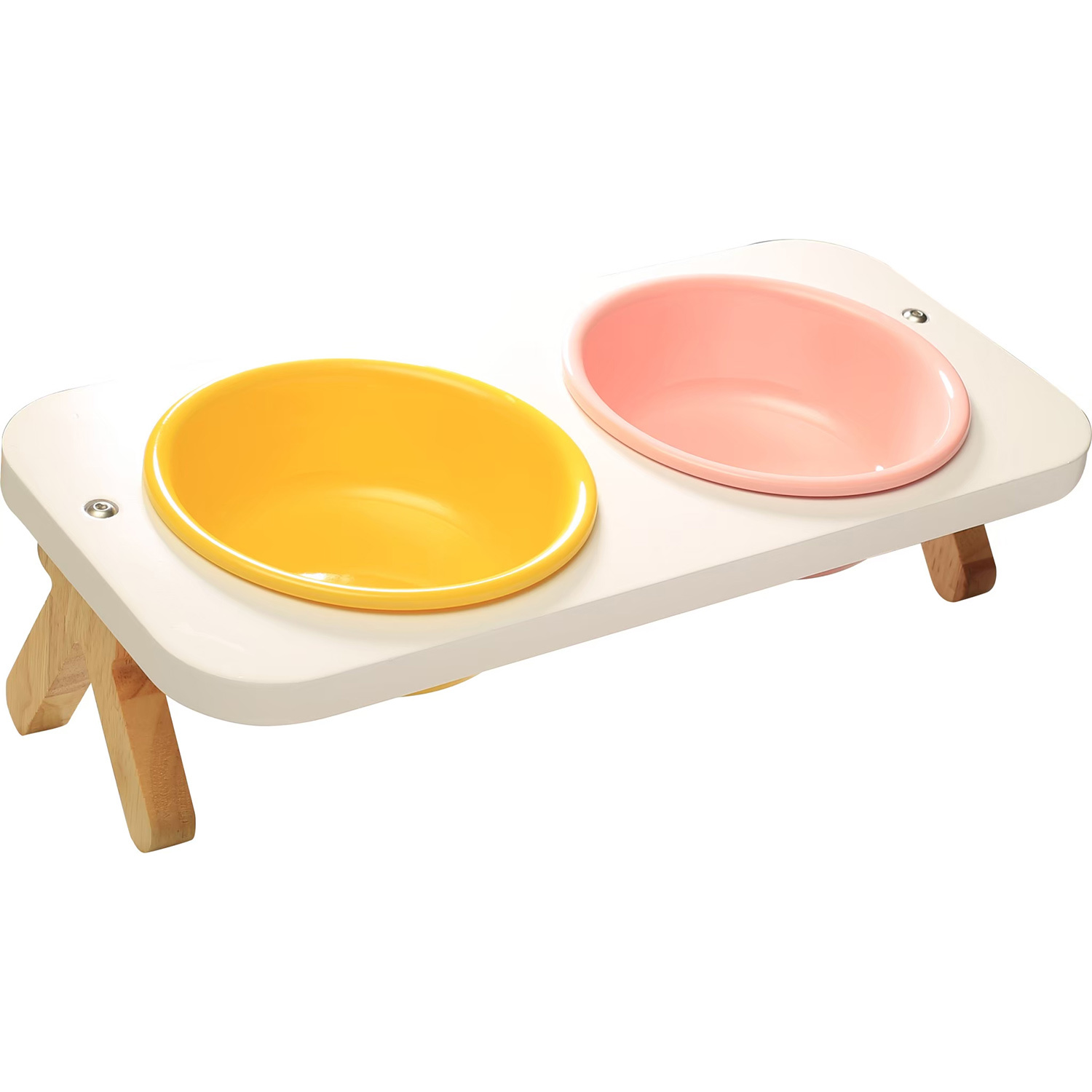 CatFeet - 竹製高叉斜面雙碗組