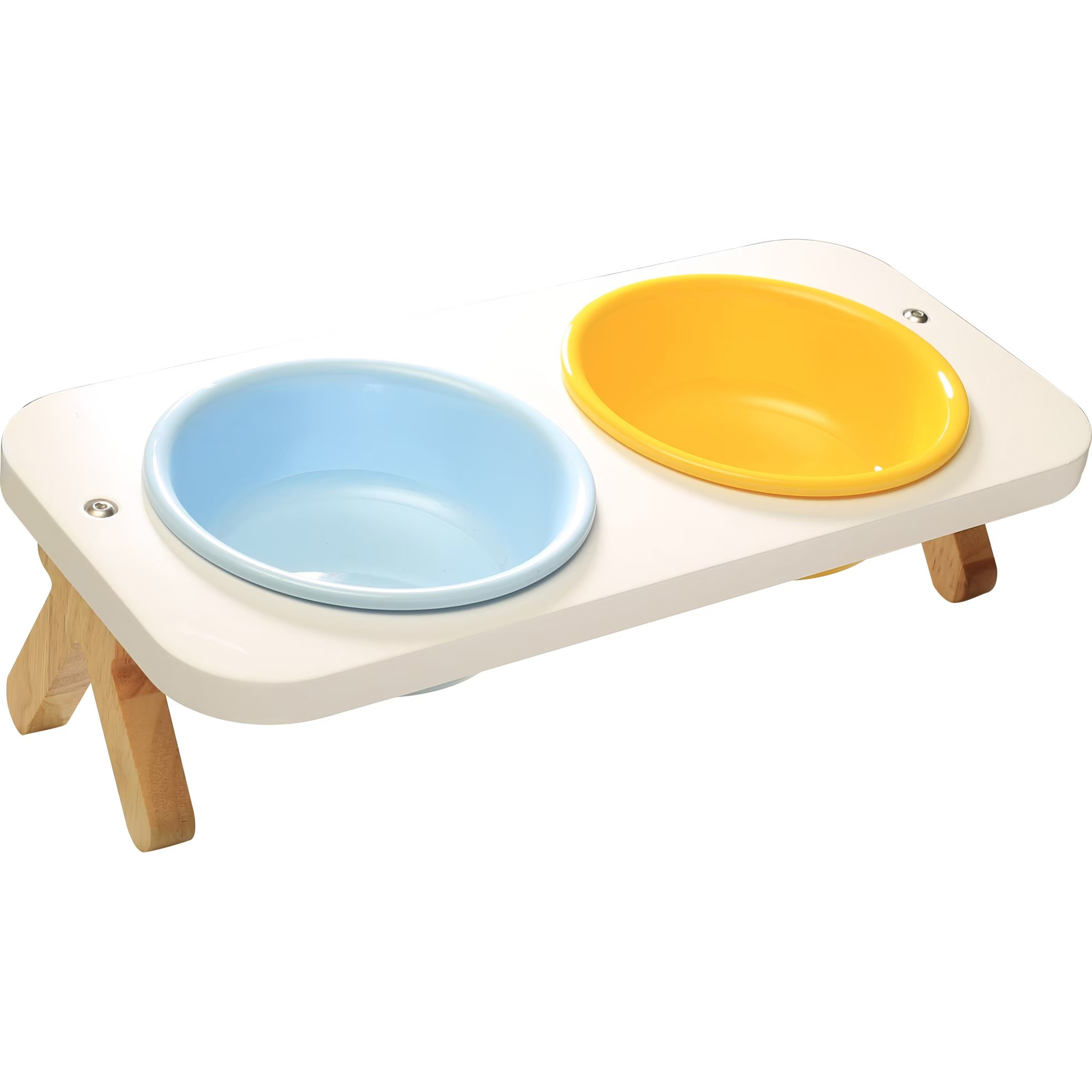 CatFeet - 竹製高叉斜面雙碗組