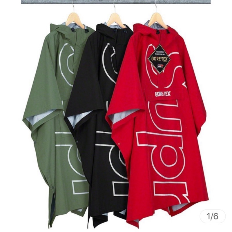 -(B6c)-SUPREME GORE-TEX PONCHO 雨披 紅-SS19J5