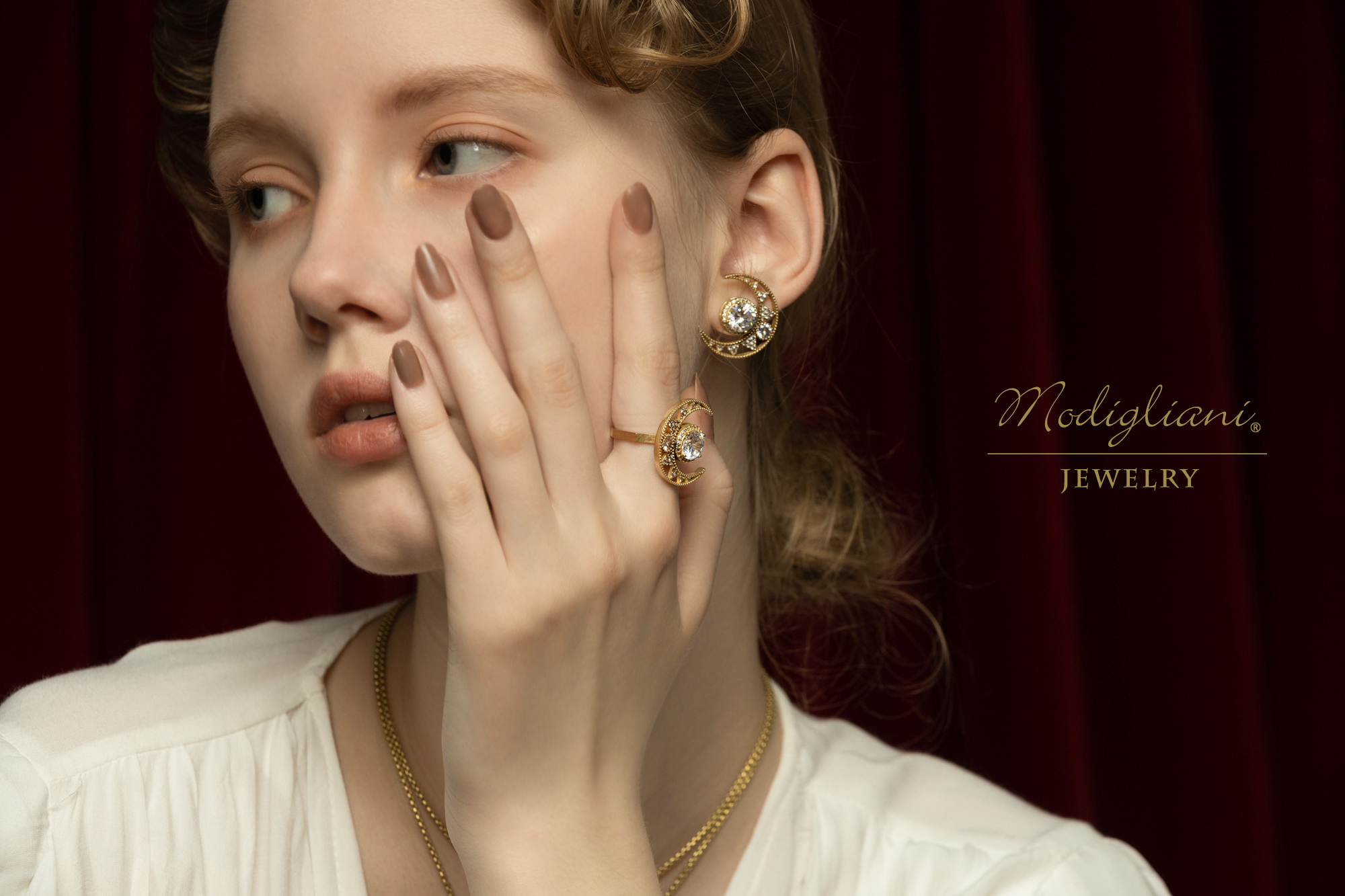 黃銅飾品,黃銅,個性,貼式耳環,耳環,月亮,神秘,鋯石