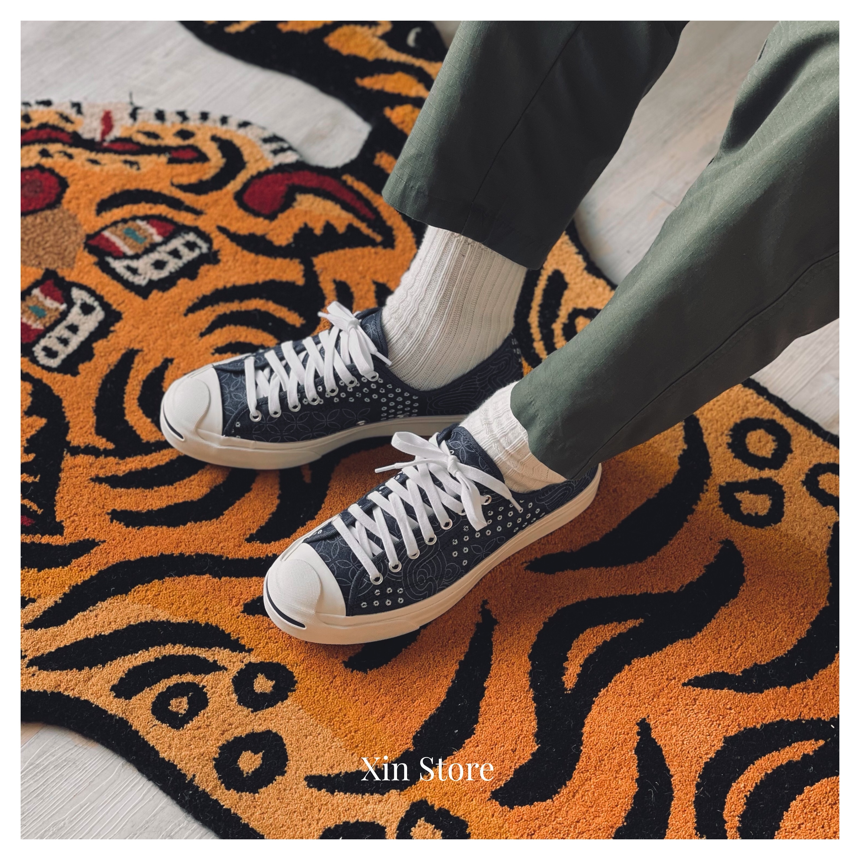 【現貨】Converse Jack Purcell 牛仔布 印花 開口笑 帆布鞋 復古 低筒 淺藍 深藍