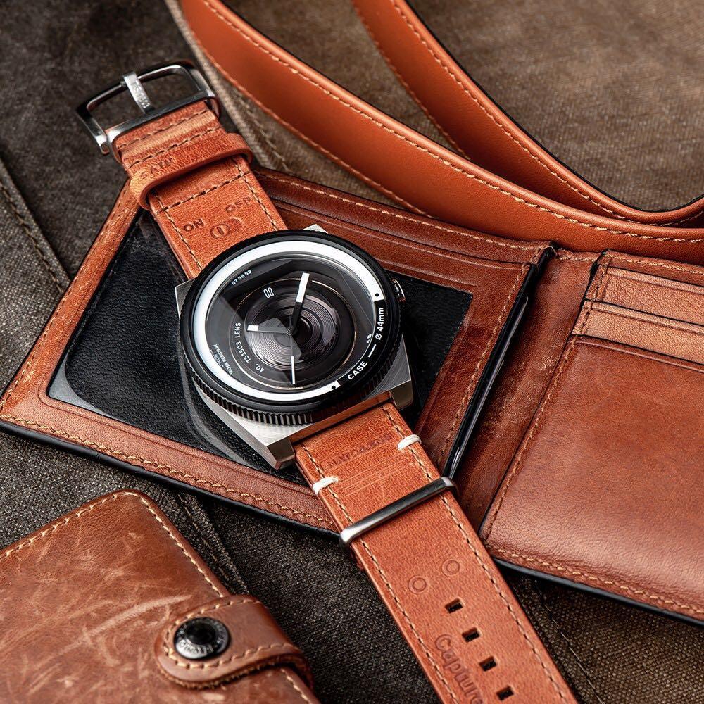 TACS Camera Lens 鏡頭錶 石英版 真皮 Nato TS1503C