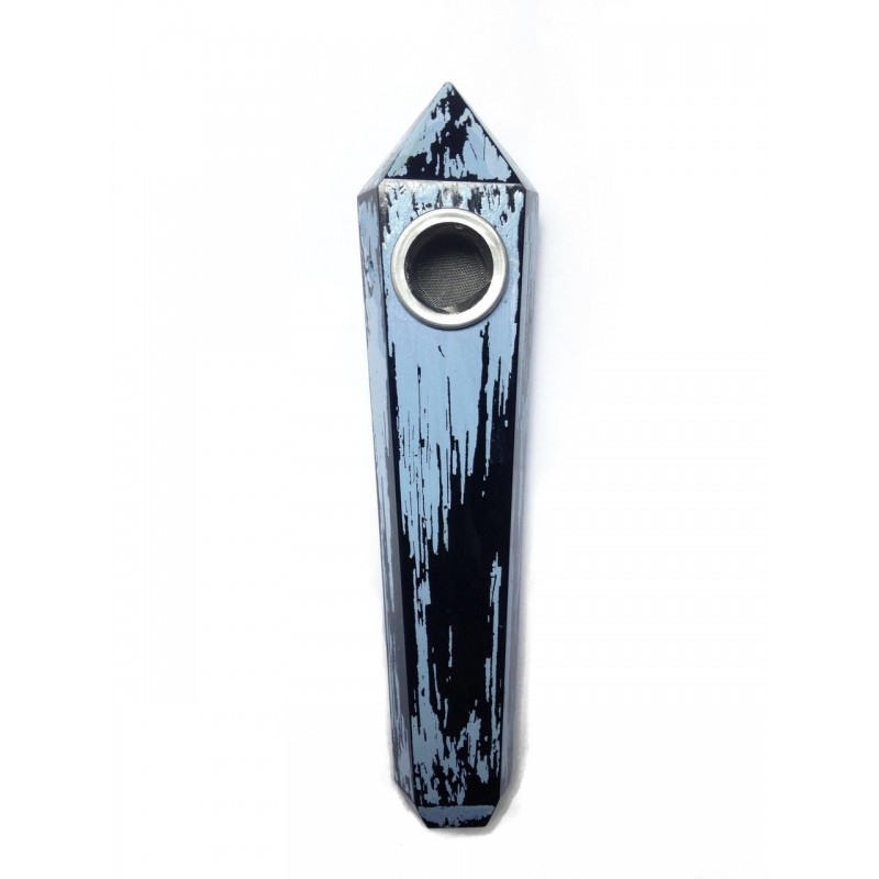 MORTICIA- PAINTED OBSIDIAN PIPE