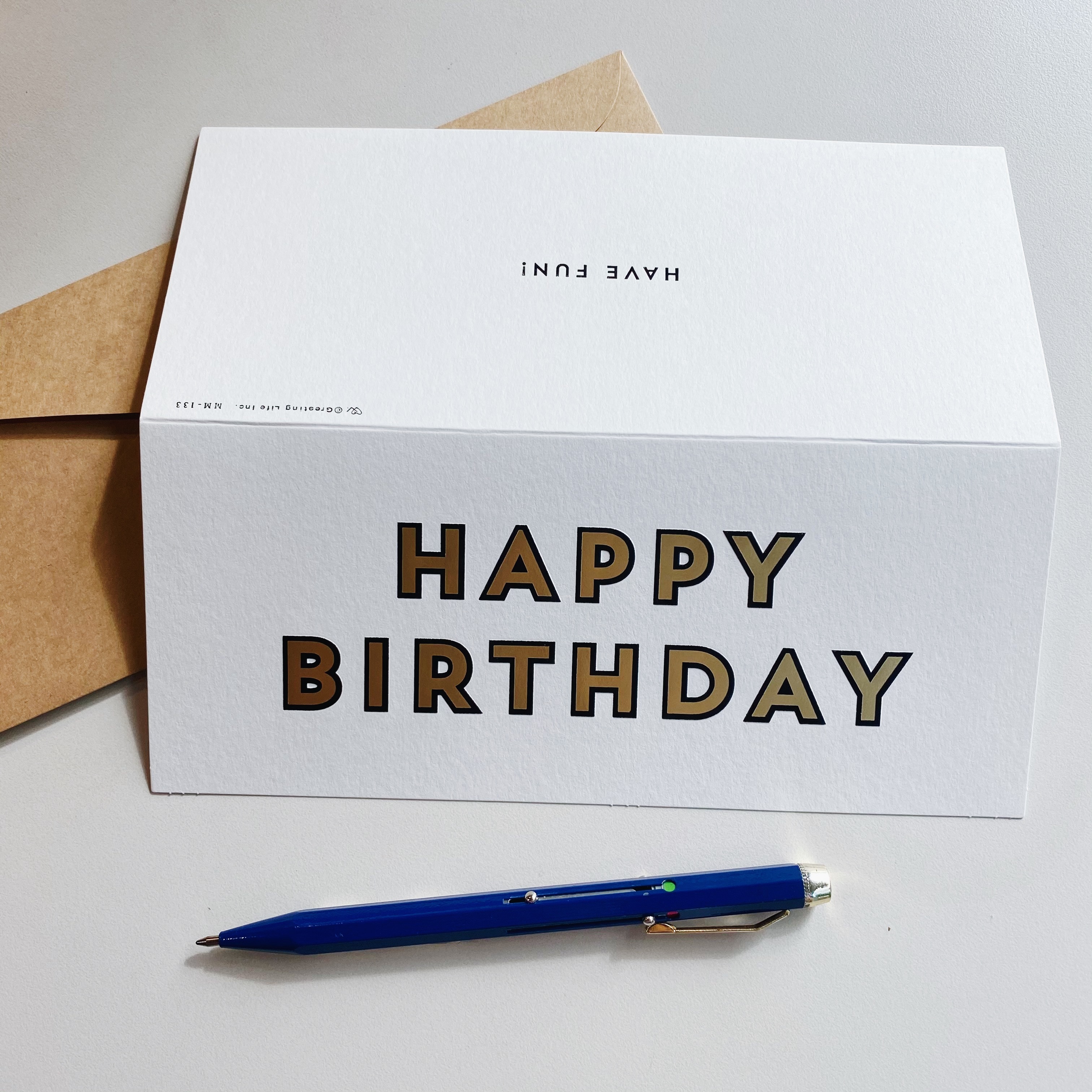 Greeting Life  燙金生日快樂 生日卡片 賀卡