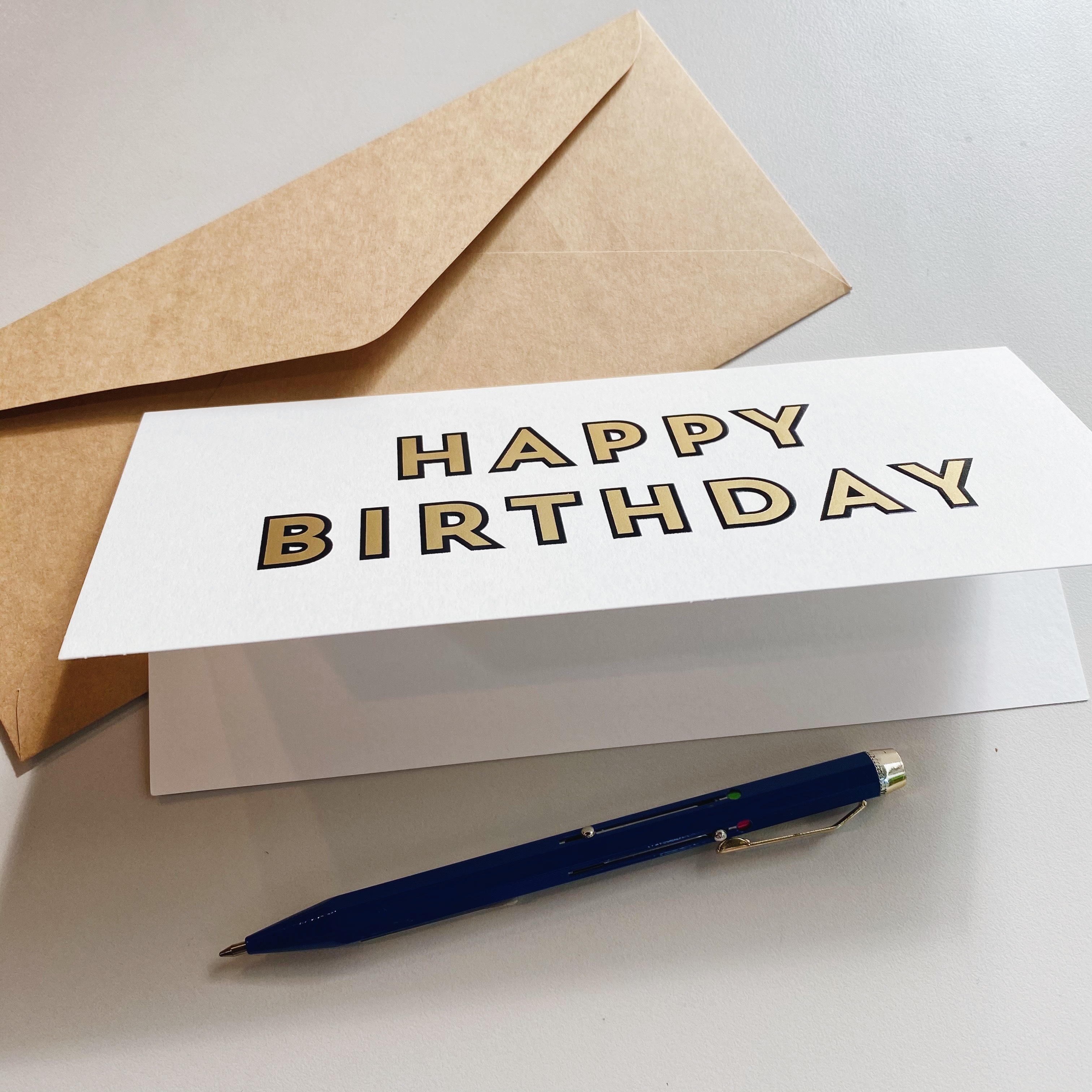 Greeting Life  燙金生日快樂 生日卡片 賀卡