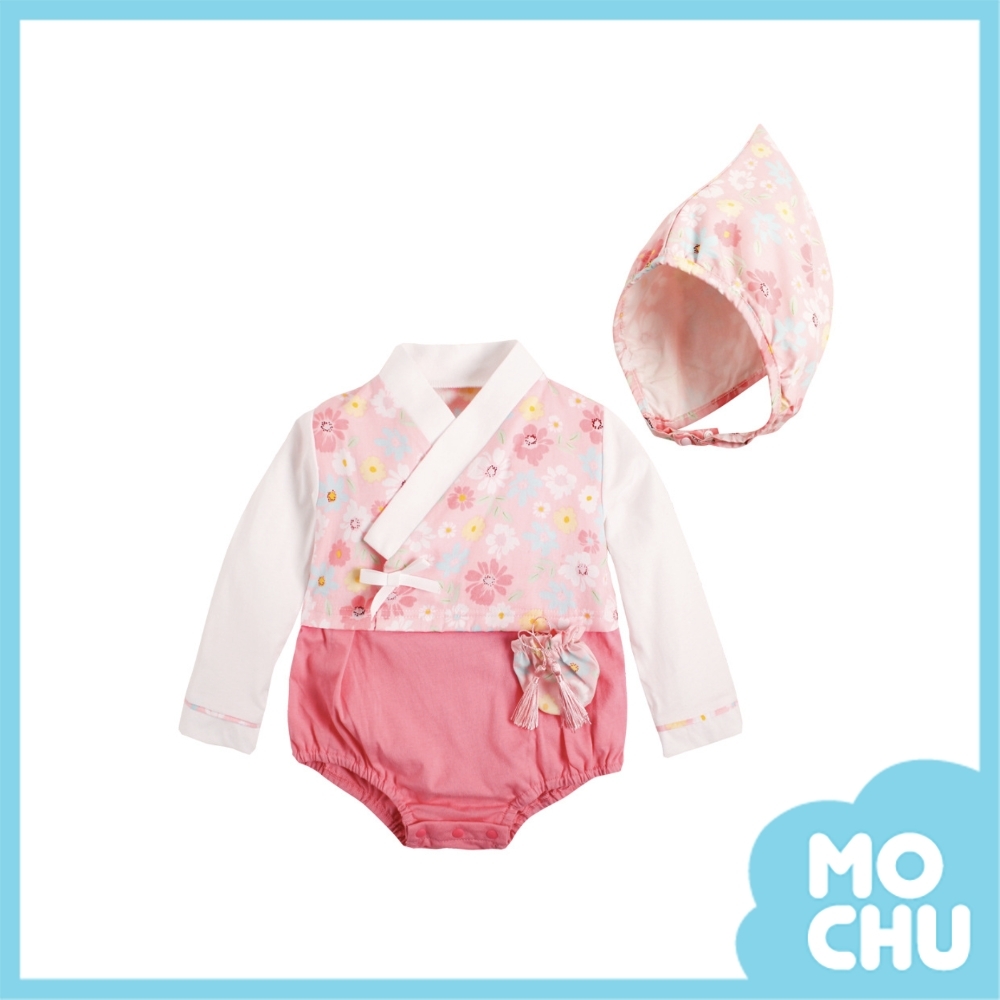 和風花朵包屁衣＋帽子
