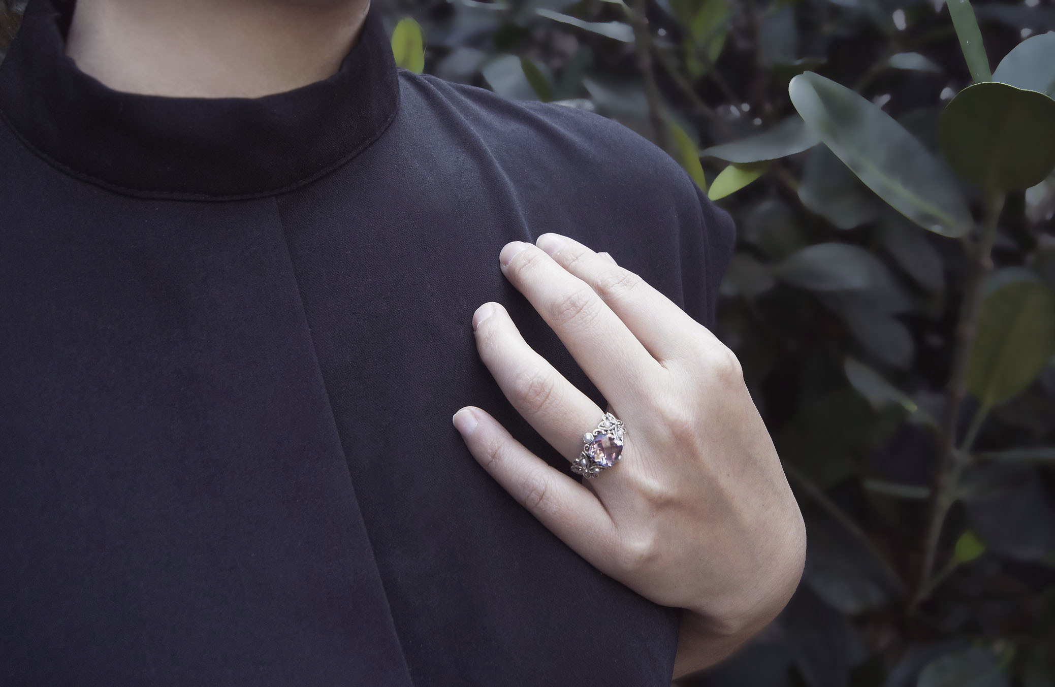 紫水晶蝴蝶戒指OP1558