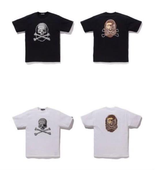 A BATHING APE VS MASTERMIND EMBROIDERED TEE  仿真刺繡 LOGO T 黑/白-1G23110909
