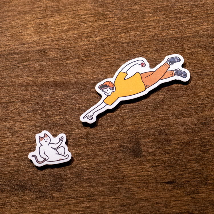 SPPPP｜Flying Boys｜霧面防水貼紙｜給我肉泥