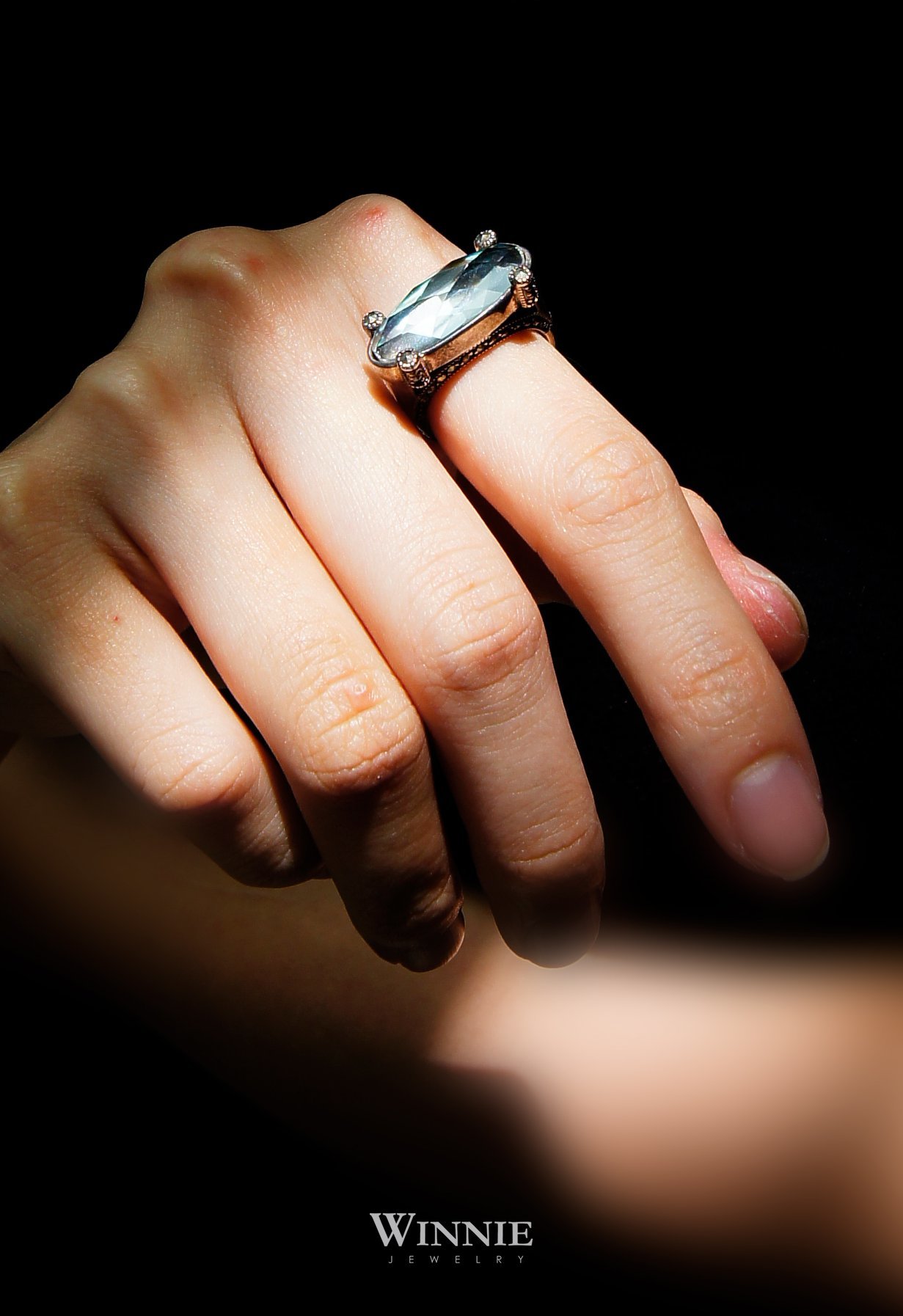 鮑魚貝水晶戒指（OP1408）