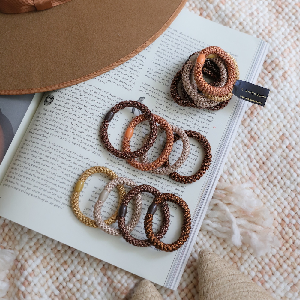 L. ERICKSON 彈力髮圈8入-粗版〈璀璨金〉