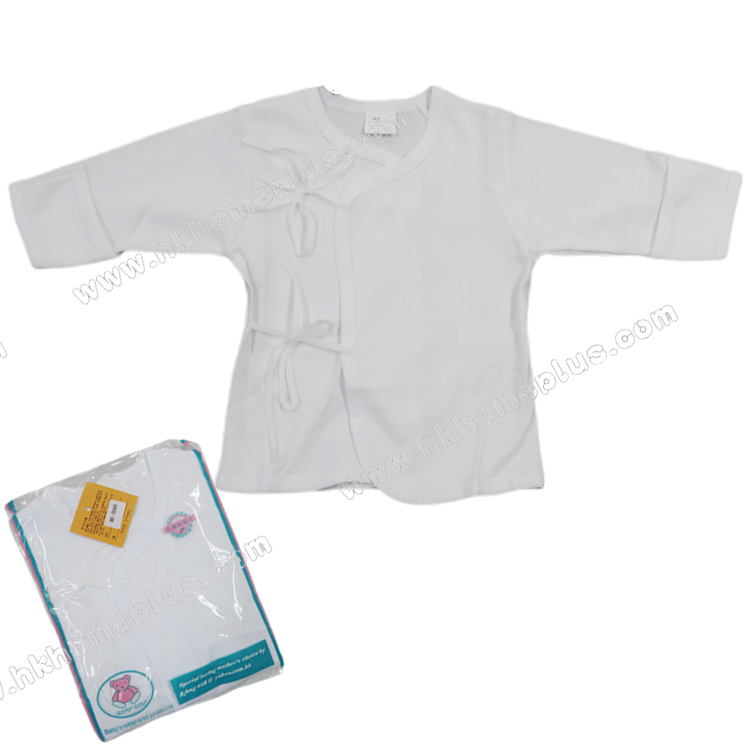 Koma Land: 嬰兒雙面白色孖襟和尚袍 BE3060