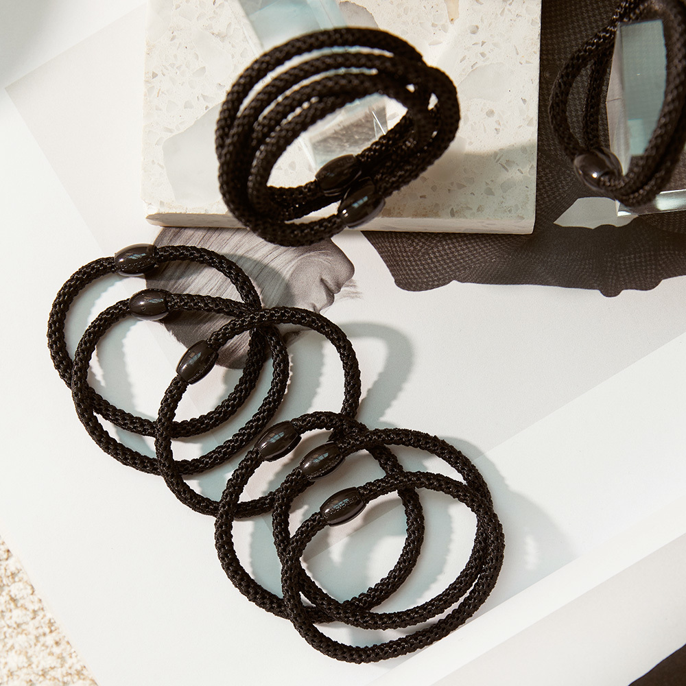 L. ERICKSON 彈力髮圈12入-細版〈經典黑〉