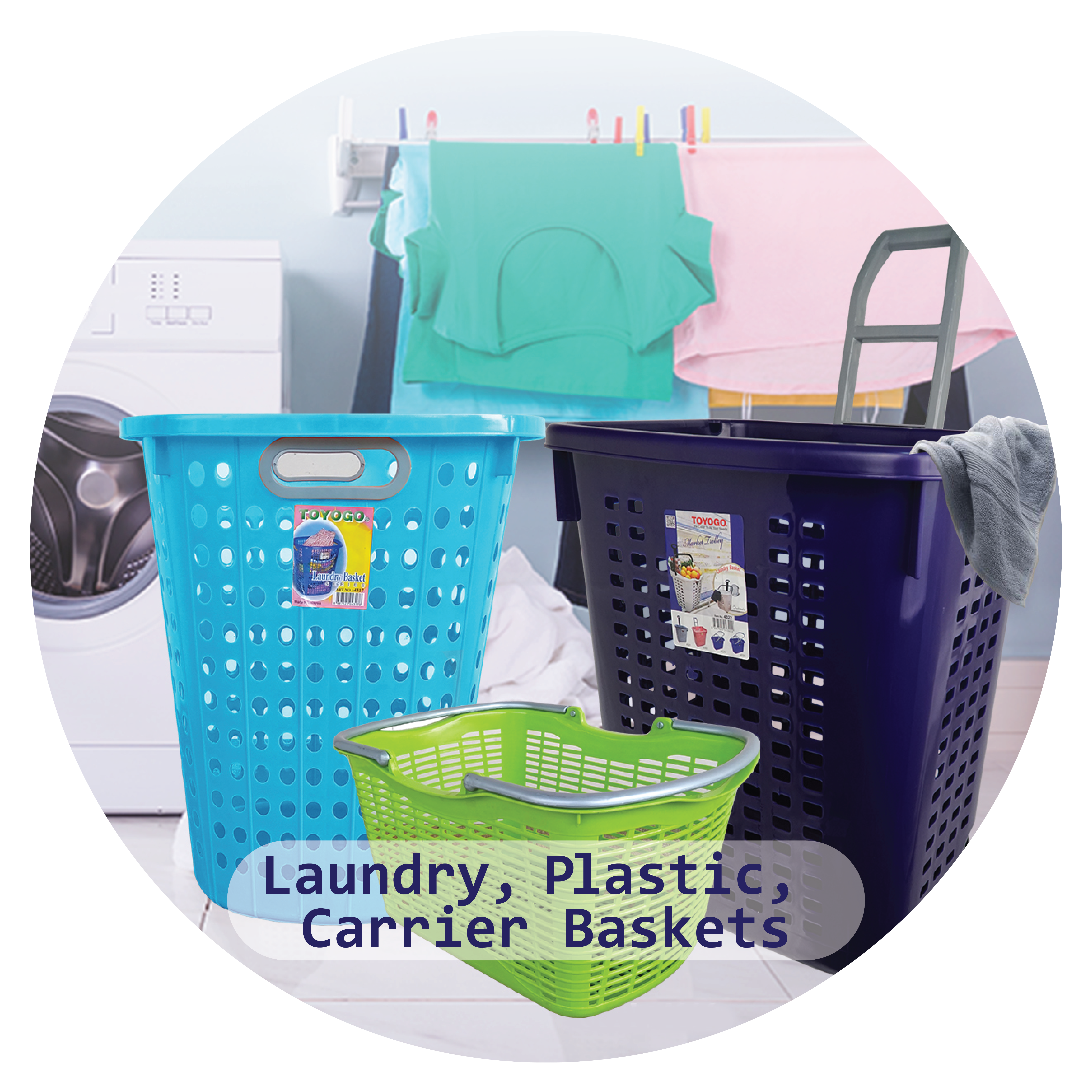 Laundry, Plastic, Carrier Baskets