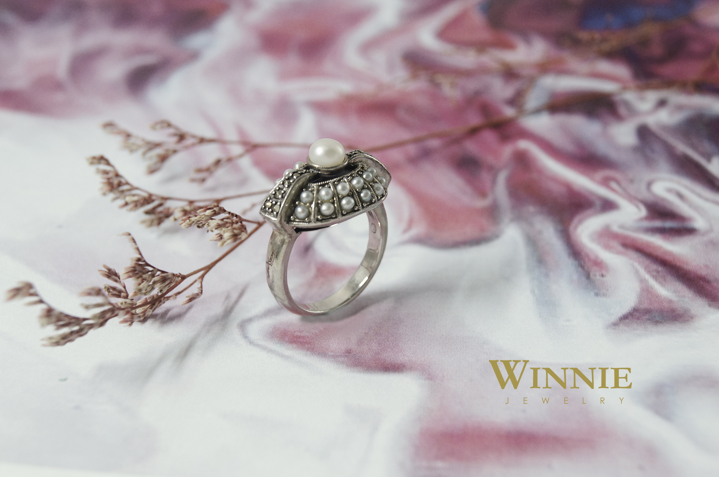 橢圓拱珍珠戒指