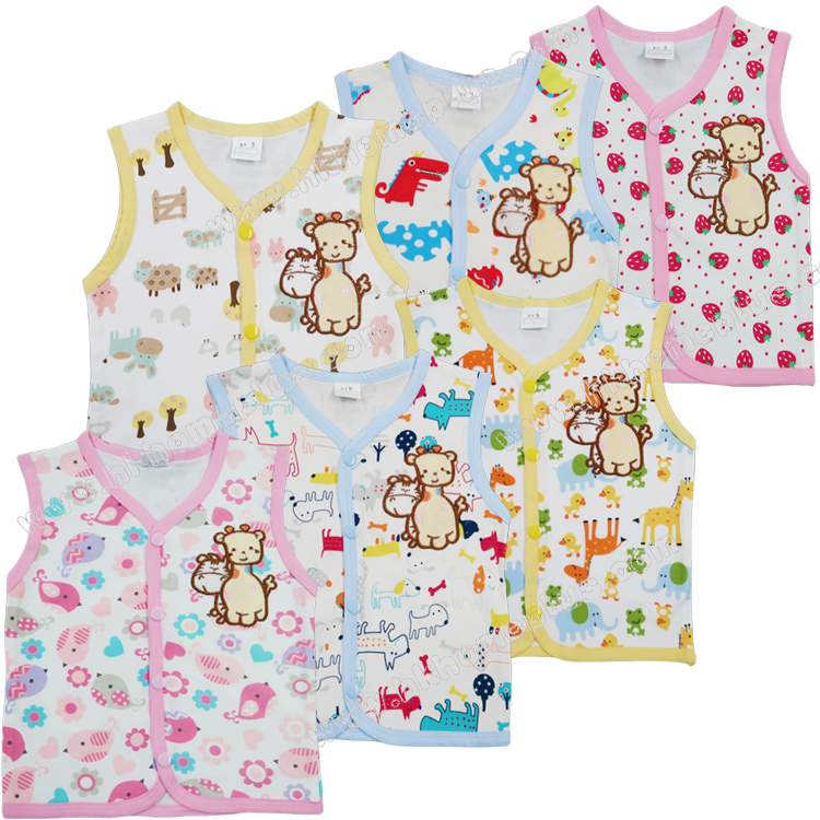 Koma Land: 嬰兒汗布印花背心 BE4006 (3-9碼)