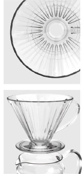 Pyrex Café Hand flush glass filter cup