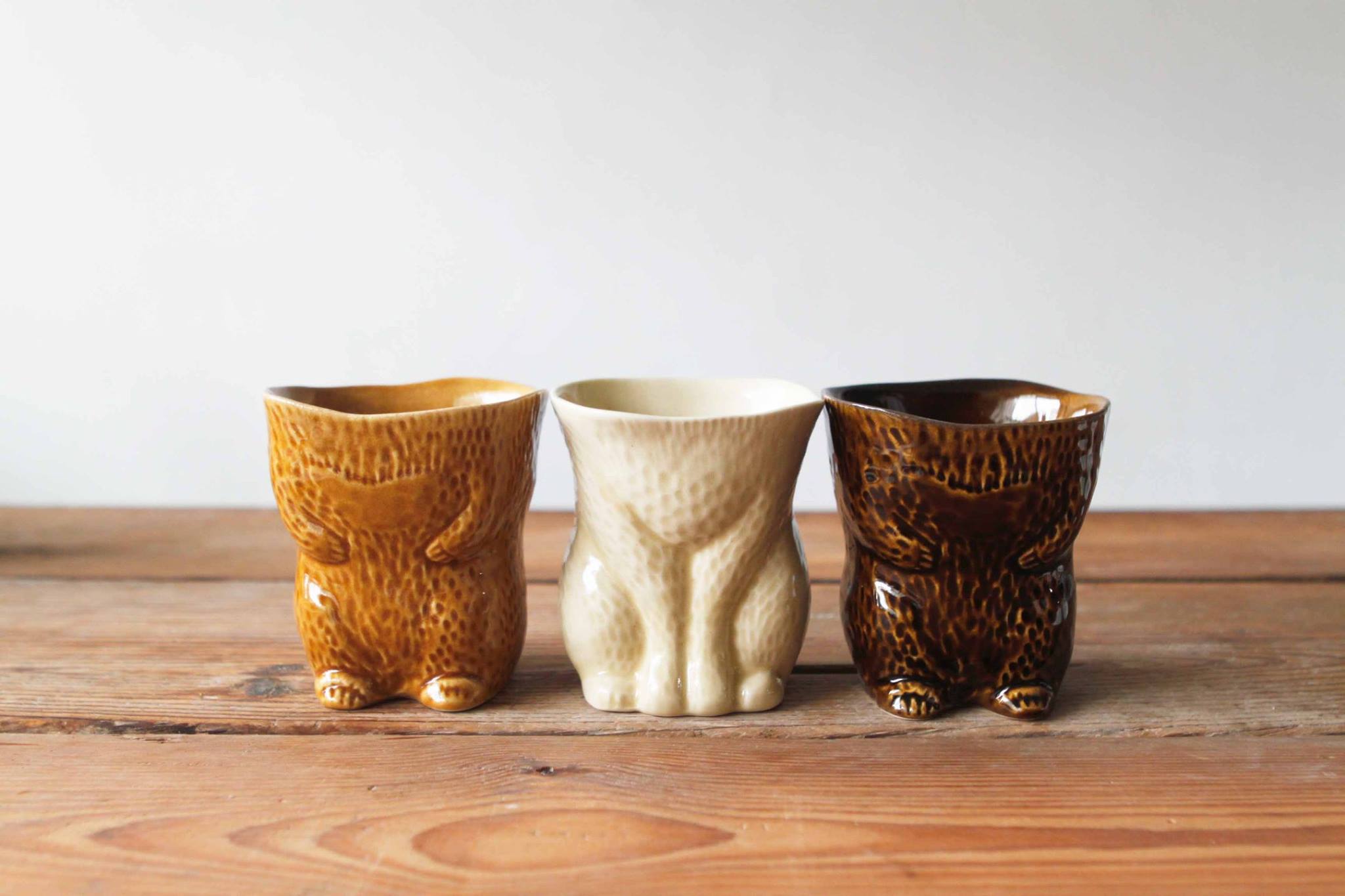 KIYATA剛脫下的毛皮杯 熊／深棕