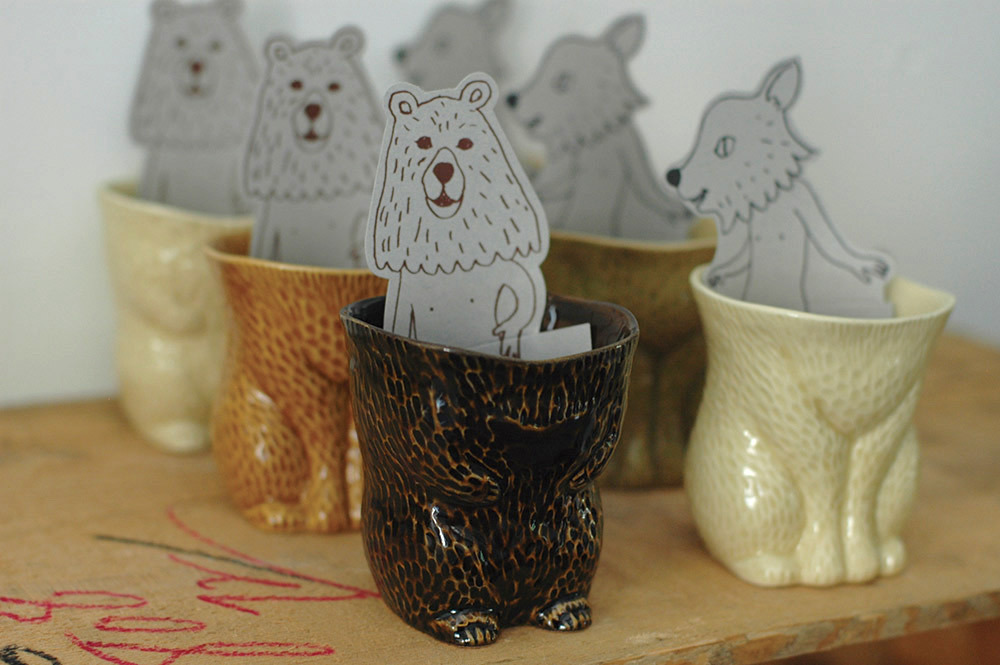 KIYATA剛脫下的毛皮杯 熊／深棕