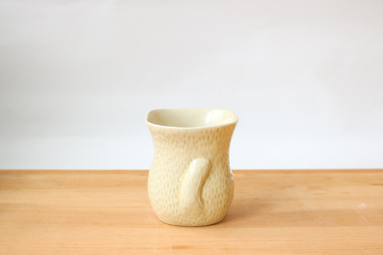 KIYATA剛脫下的毛皮杯 貓／象牙白