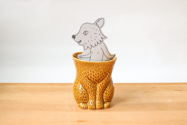 KIYATA剛脫下的毛皮杯 貓／棕