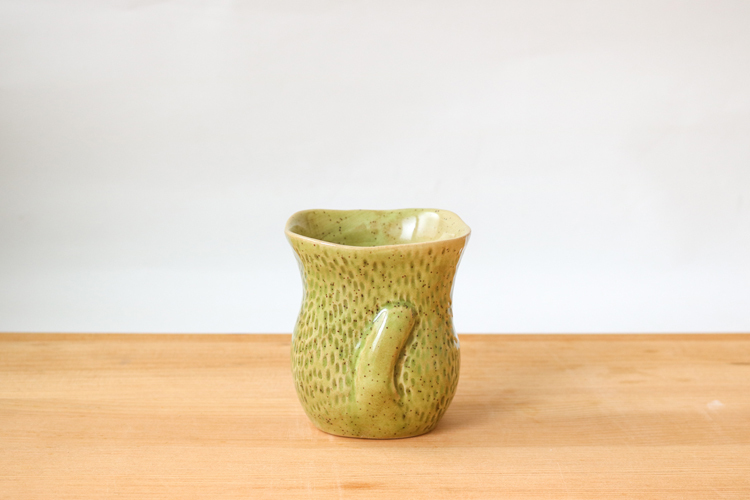 KIYATA剛脫下的毛皮杯 貓/苔綠