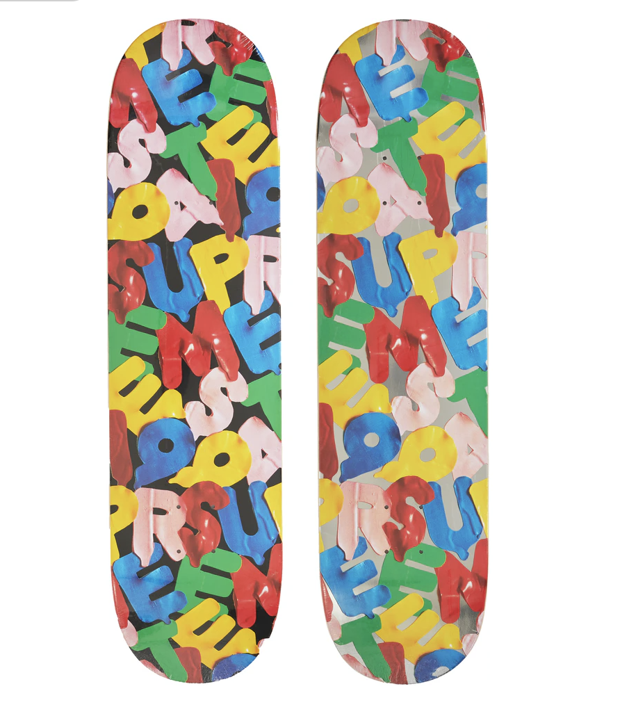 SUPREME BALLOONS SKATEBOARD 黑/銀-FW20SB5