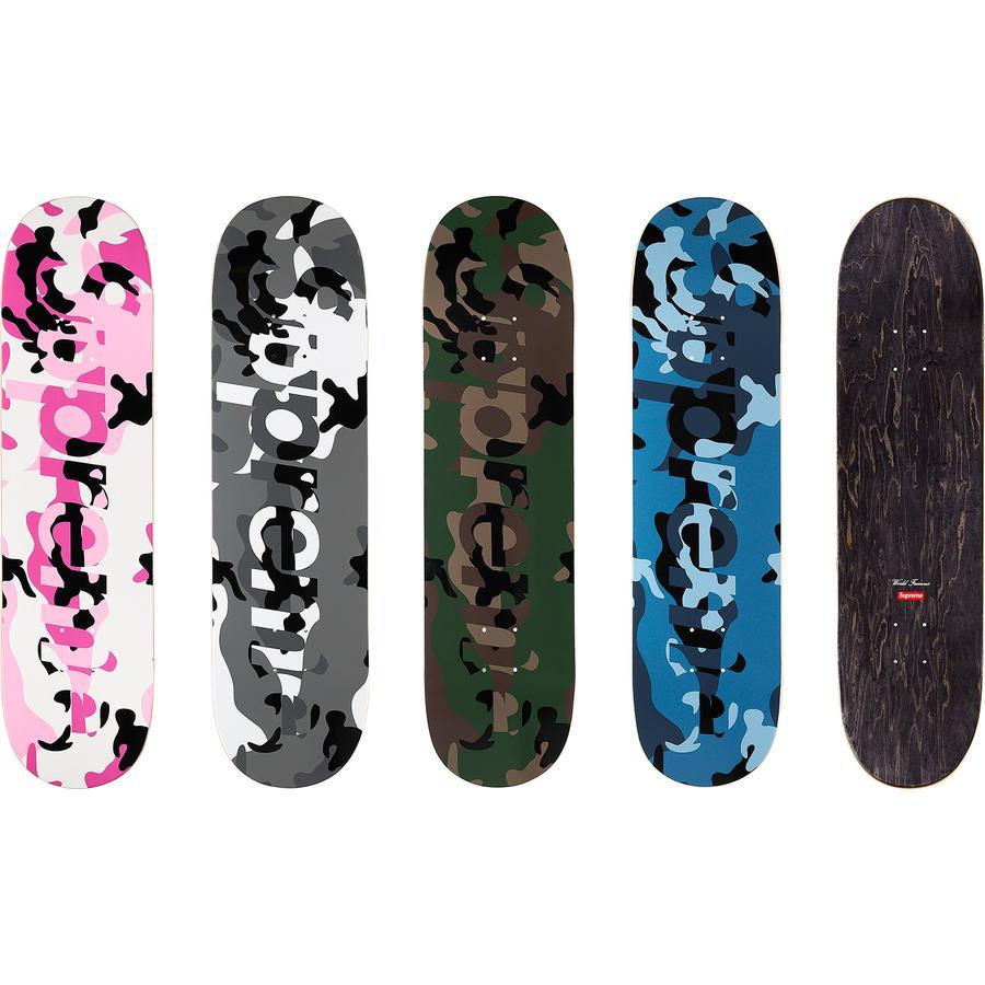 SUPREME CAMO LOGO SKATEBOARD 滑板 黑/藍/綠/粉-FW20SB6